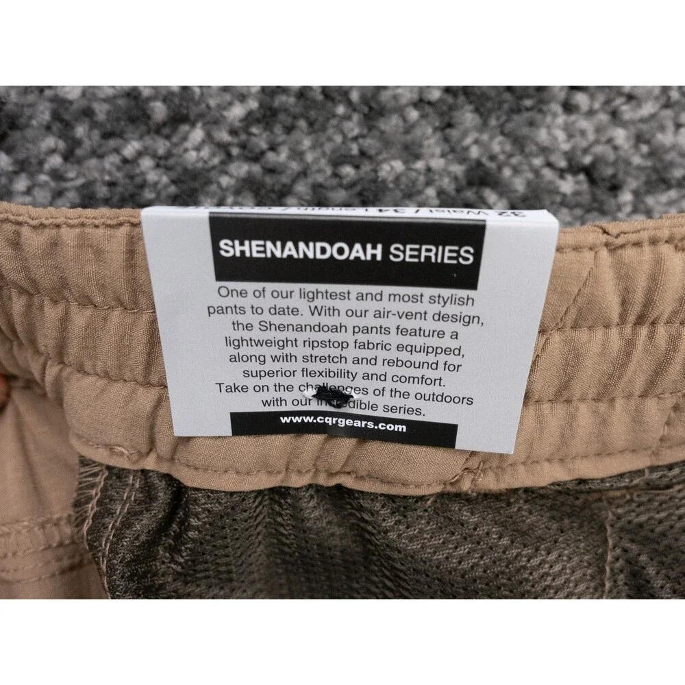 CQR Pants Mens 32x34 Brown Shenandoah Series Tactical Cargo Tech Workwear NWT